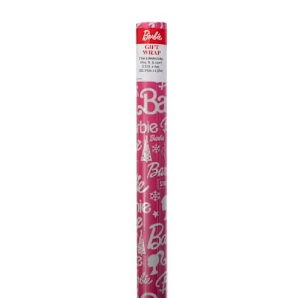 Barbie Logo Christmas‎ Wrapping Paper- 2 Rolls